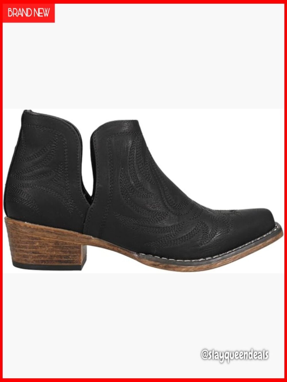 Leopard Print Snip Toe Ankle Boots Low Heel Western Casual